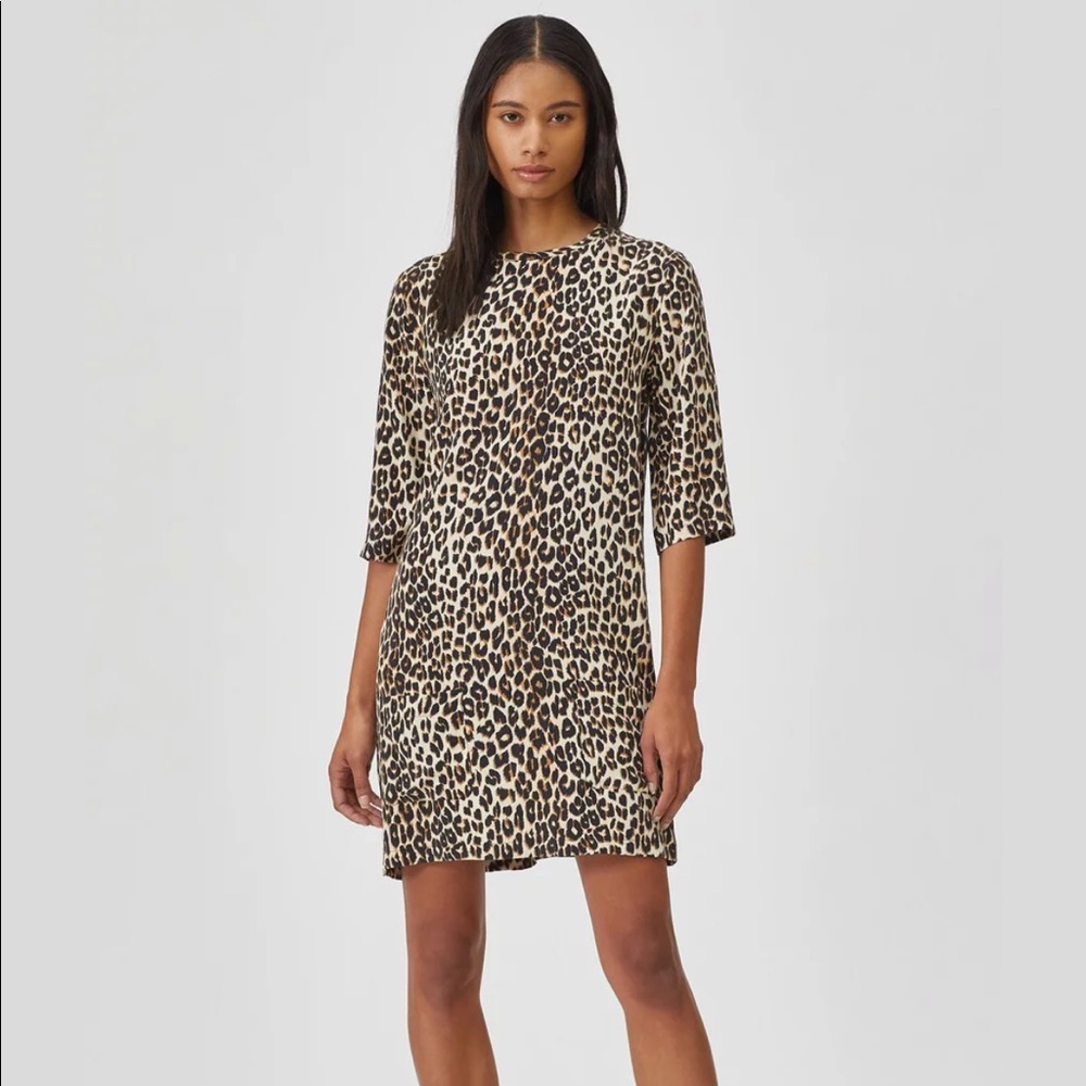 Equipment Aubrey leopard shift dress size L